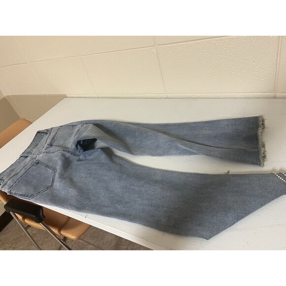 Forever 21 Size 26 Fringe Hem Denim Jeans with Rhinestone Tassels - Picture 5 of 5